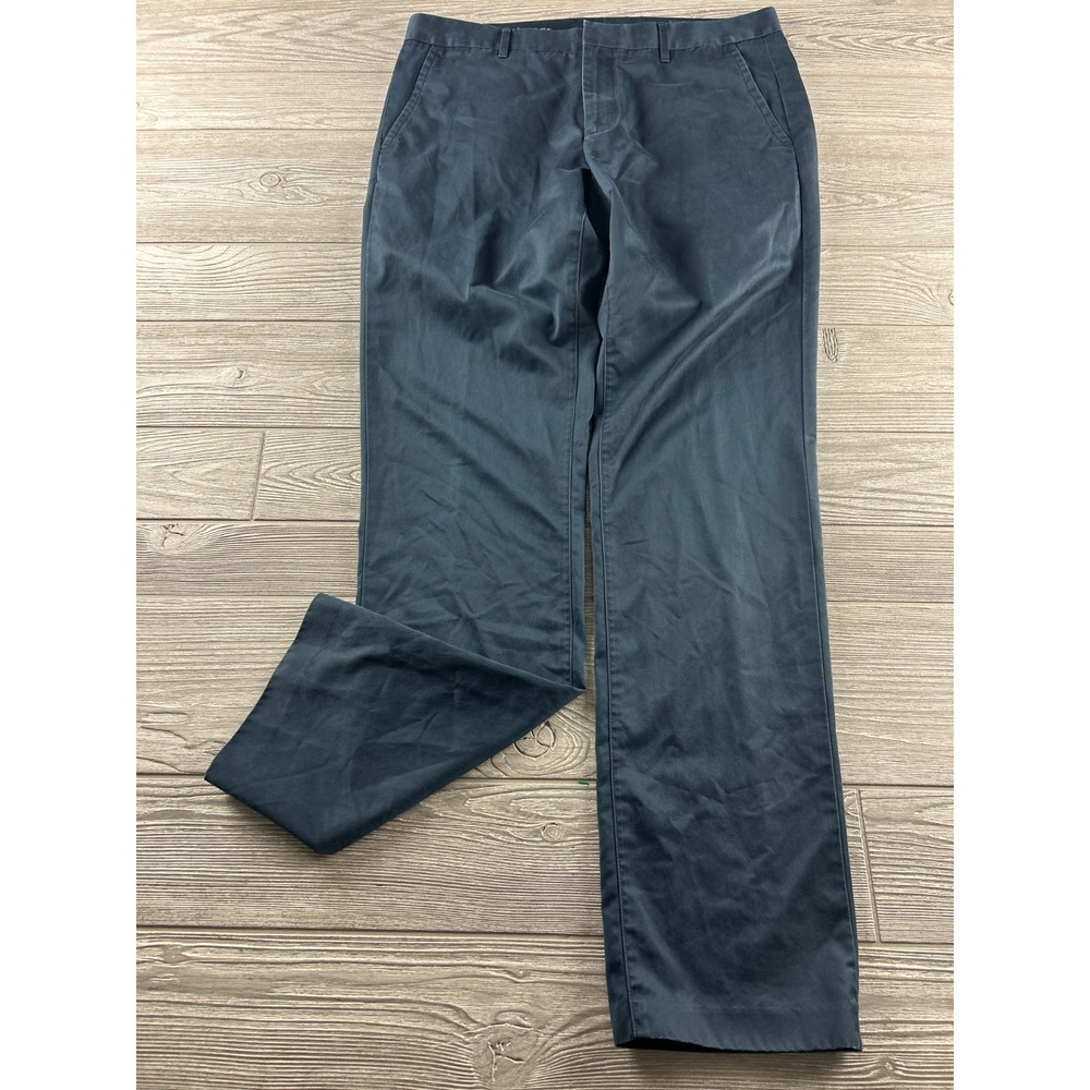 Bonobos Pants Mens 34 X 34 Navy Blue Monday Slim Fit Chino Flat Front Casual